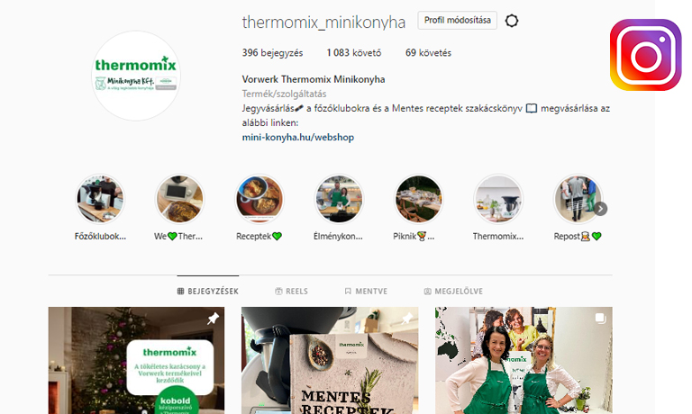 Vorwerk Thermomix Minikonyha Instagram oldal